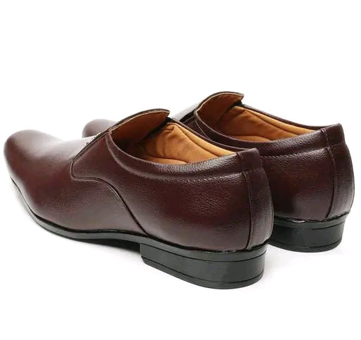 Formal Brown Leather Loafers for Men – Cushioned Sole Comfort