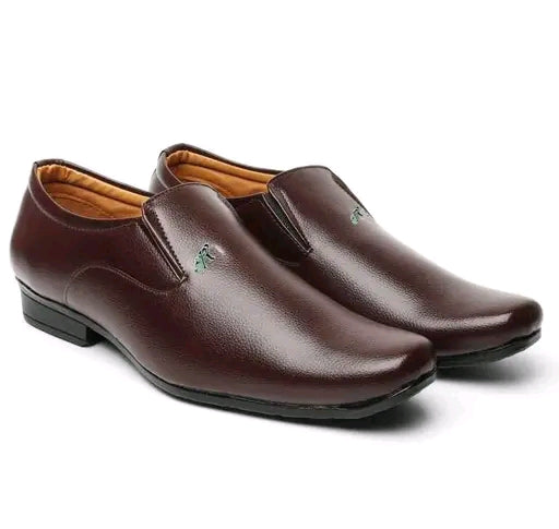 Formal Brown Leather Loafers for Men – Cushioned Sole Comfort