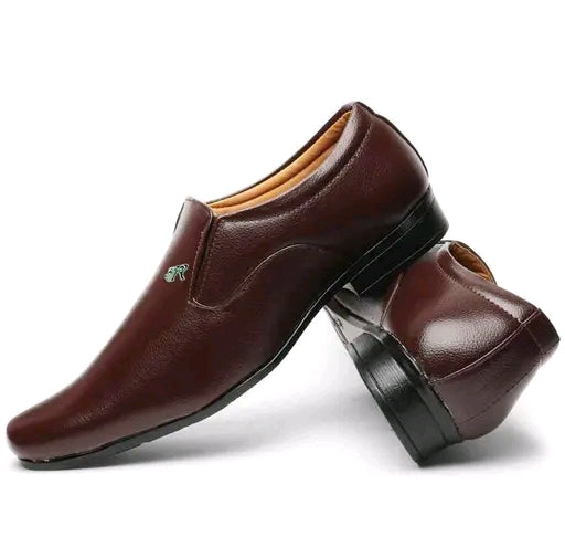 Formal Brown Leather Loafers for Men – Cushioned Sole Comfort